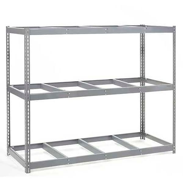 Wide Span Rack 96Wx36Dx 60H, 3 Shelves No Deck 800 Lb Cap. Per Level, Gray